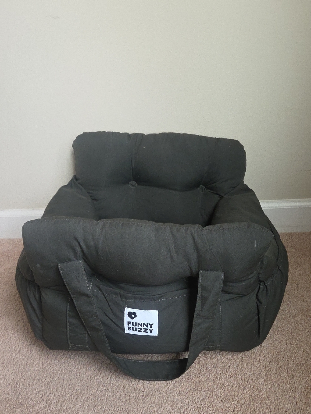 Funny Fuzzy Green Dog Car Seat